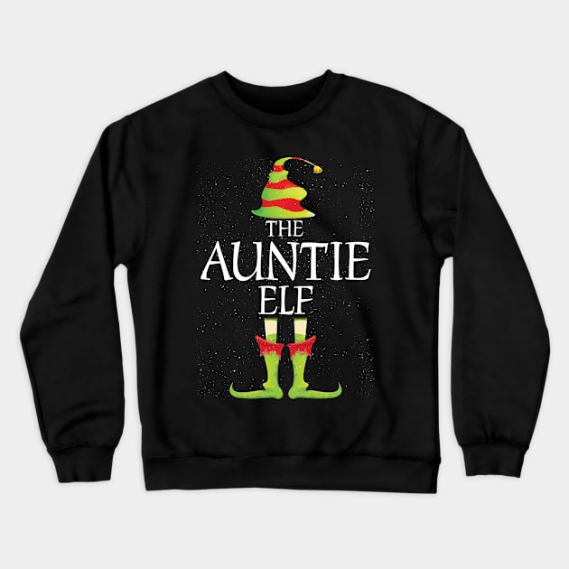 Auntie Elf Family Matching Christmas Group Funny Gift Crewneck Sweatshirt by Davishasari